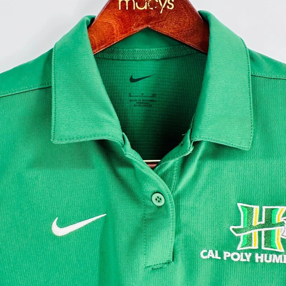 Nike Dri Fit NCAA Cal Poly Humboldt Lumberjacks Basketball Polo Shirt Green Sz S